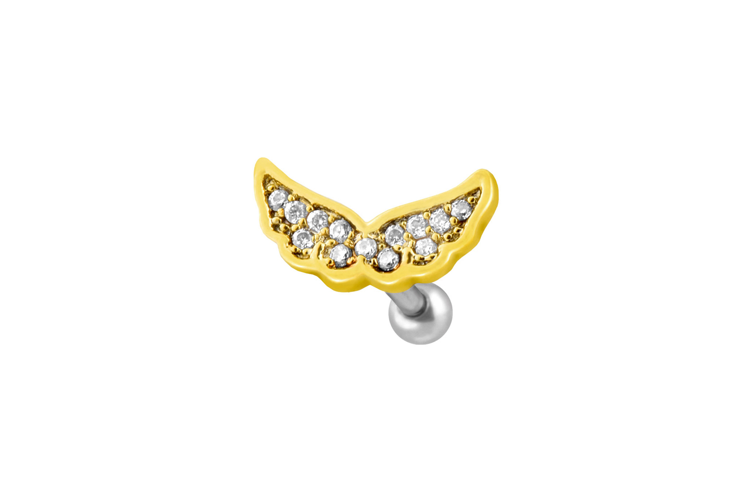 Chirurgenstahl Ohrpiercing mit Brass-Design FLÜGEL ++SALE++